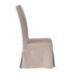 Linen Floor Length Slip Covered Parsons Chair - Image 3