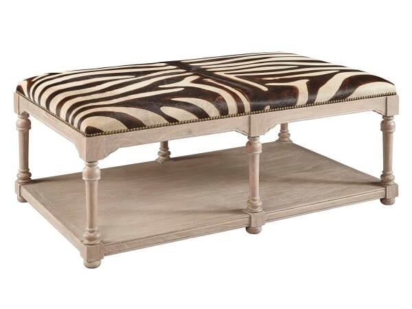 Large Zebra Cocktail Ottoman Cocktail & Coffee Tables Furniture Classics