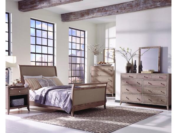 Adrienne Upholstered Bed with High Footboard - Image 2
