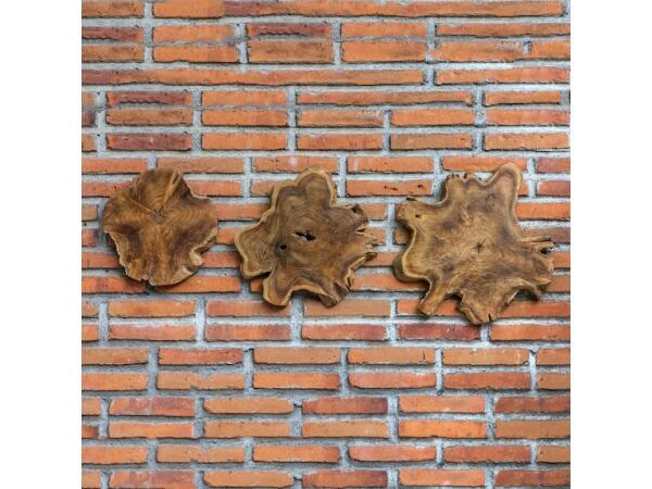 Kalani Teak Wall Art Set of 3 - Image 2