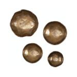 Lucky Coins Brass Wall Bowls, S/4