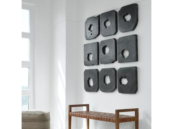 Bahati Ebony Wood Wall Art, S/9 - Image 3