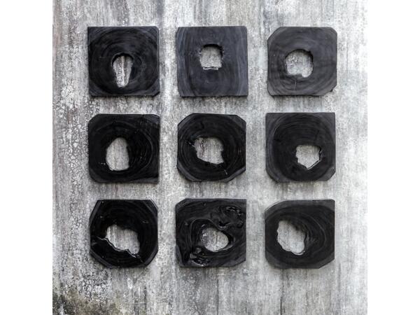 Bahati Ebony Wood Wall Art, S/9 - Image 5