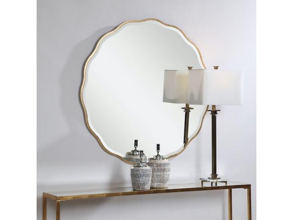 Aneta Gold Round Mirror - Image 3