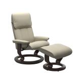 Stressless® Admiral (L) Classic Base Recliner with Ottoman