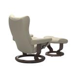 Stressless® Wing (L) Classic Base Recliner with Ottoman - Image 4