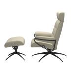 Stressless® London Star Base Recliner with Adjustable Headrest and Ottoman - Image 2