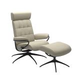 Stressless® London Star Base Recliner with Adjustable Headrest and Ottoman