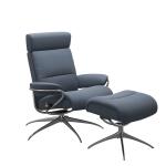 Stressless® Tokyo Star Base Recliner with Adjustable Headrest and Ottoman