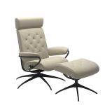 Stressless® Metro Star Base Recliner with Adjustable Headrest and Ottoman