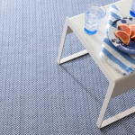 Herringbone Light Blue/Ivory Handwoven Indoor/Outdoor Rug - Image 2