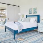 Paint Chip Blue Hand Micro Hooked Wool Rug - Image 3