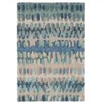 Paint Chip Blue Hand Micro Hooked Wool Rug