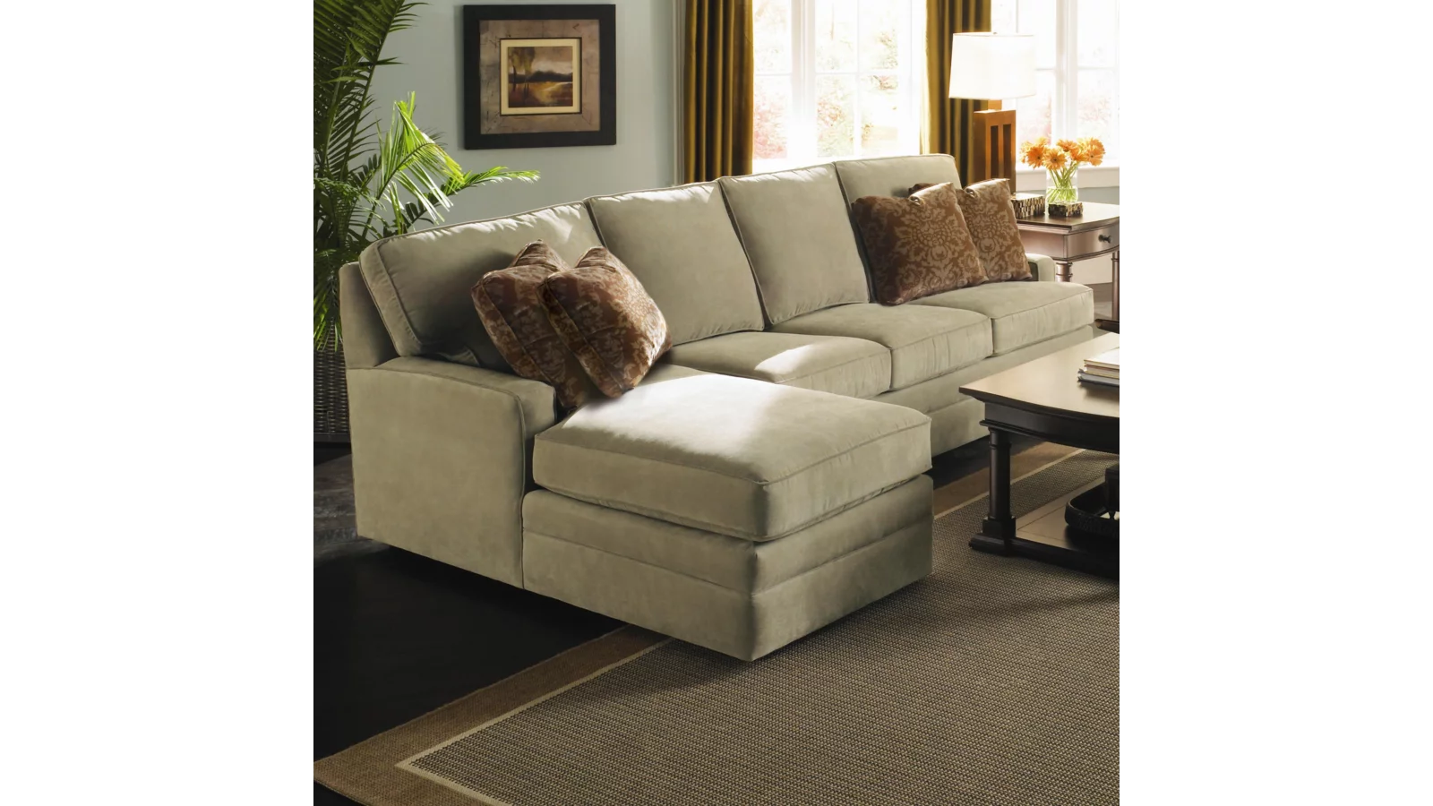 Custom 2-Piece Sectional with Chaise 177-41+38 - Image 1