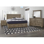 Artisan & Post Cool Rustic Mansion Bed with Footboard Storage in Stone Grey - Image 2