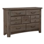 Sawmill Saddle Grey 7 Drawer Storage Dresser