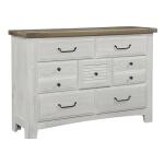 Sawmill 7-Drawer Storage Dresser Alabaster 2-Tone