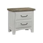 Sawmill 2-Drawer Nightstand Alabaster 2-Tone