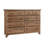 Cool Farmhouse 8 Drawer Dresser Natural CF