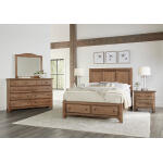 Cool Farmhouse Panel Bed with Storage Footboard Natural CF - Image 2
