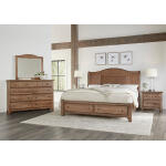 Cool Farmhouse Sleigh Bed with Footboard Storage Natural CF - Image 3