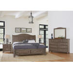 Cool Farmhouse Sleigh Bed with Footboard Storage Grey CF - Image 2