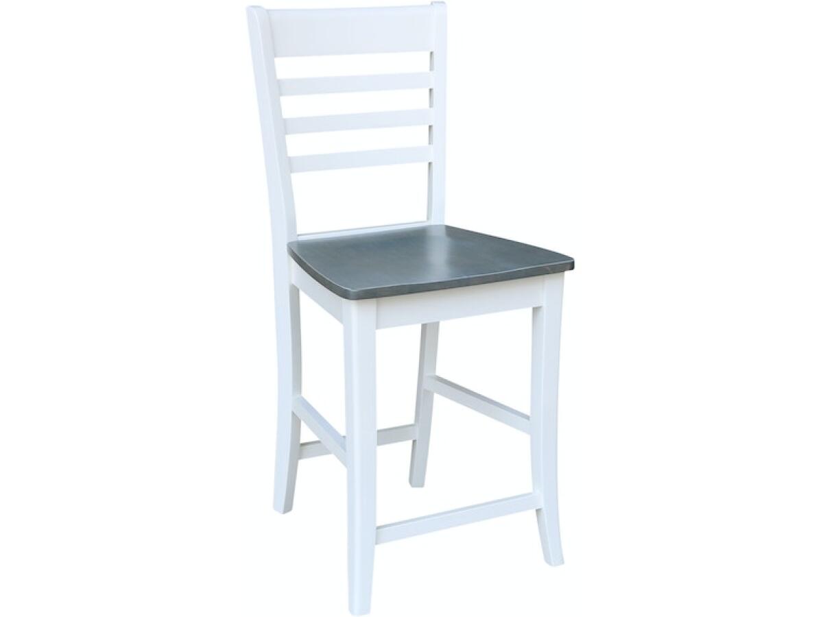 Roma Stool in Heather Gray & White Barstools John Thomas Furniture 2