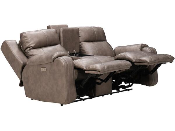 Motion Contour Obession Cobblestone Power Headrest Loveseat w/ Cupholder & WL Charger 381-78P - Image 2
