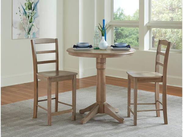 Madrid Stool in Taupe Gray Barstools John Thomas Furniture