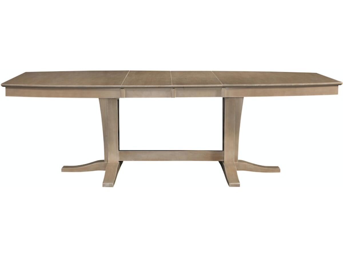 Milano Double Pedestal Extension Table in Taupe Gray Dining Tables John Thomas Furniture 2