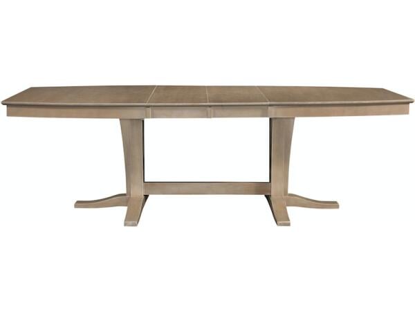 Milano Double Pedestal Extension Table in Taupe Gray Dining Tables John Thomas Furniture