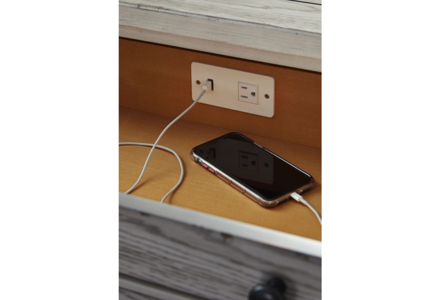 Modern Farmhouse 3-Drawer Nightstand With Built-In Outlet - Image 3