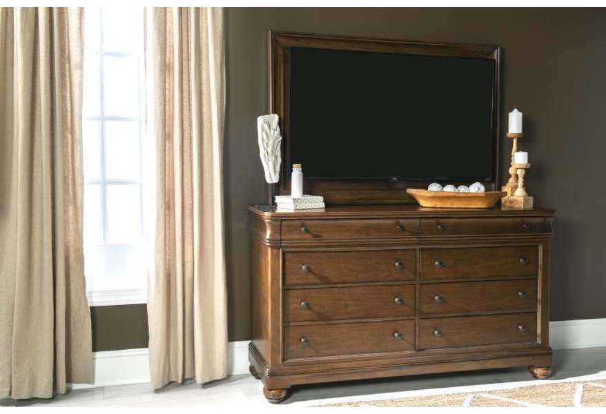 Traditional Dresser And Tv Frame Set - Image 4