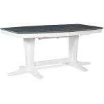 Milano Double Pedestal Extension Table in Heather Gray & White