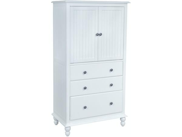 Armoire w/ 3-Drawers in Beach White Chests John Thomas Furniture