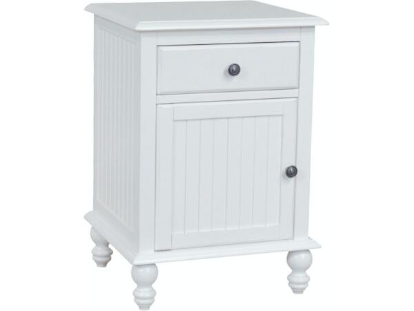 Cottage 1-Door Nightstand in Beach White Nightstands John Thomas Furniture