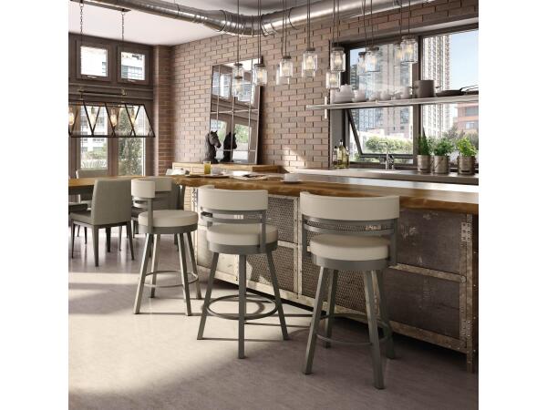 Madrid Stool in Taupe Gray Barstools John Thomas Furniture 3
