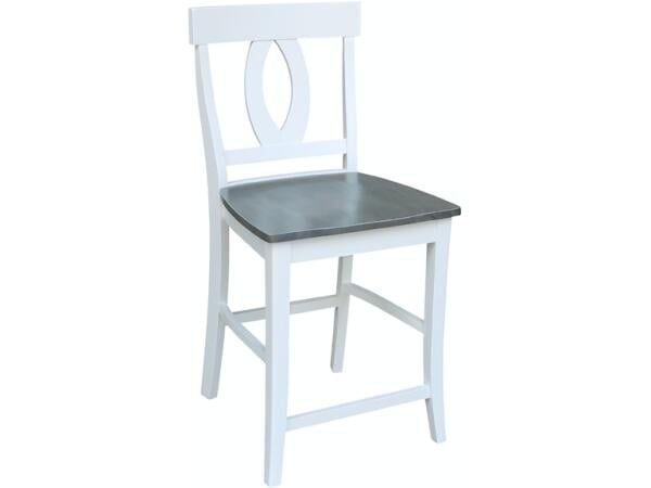 Roma Stool in Heather Gray & White Barstools John Thomas Furniture 3