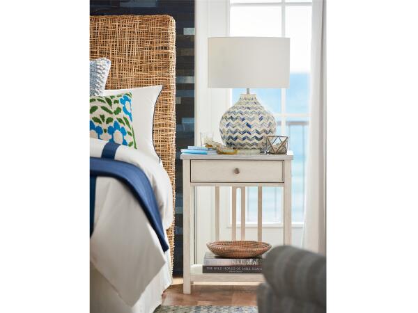 Escape-coastal Living Bedside Table With Stone Top - Image 2