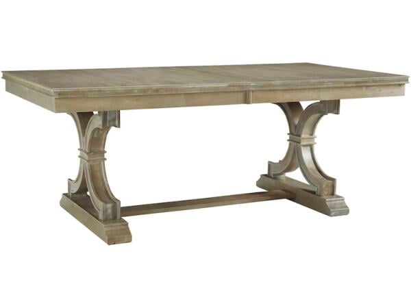 Milano Double Pedestal Extension Table in Taupe Gray Dining Tables John Thomas Furniture 3