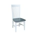 Tall Mission Chair in Heather Gray & White