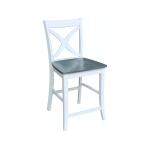 Salerno Stool in Heather Gray & White