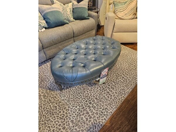 Norwalk Leather Oval Ottoman Clearance CLEARANCE