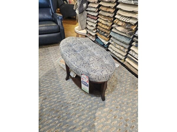 Norwalk Oval Ottoman with Shelf Clearance CLEARANCE