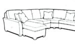 2A-25 Ottoman with Chaise cushion