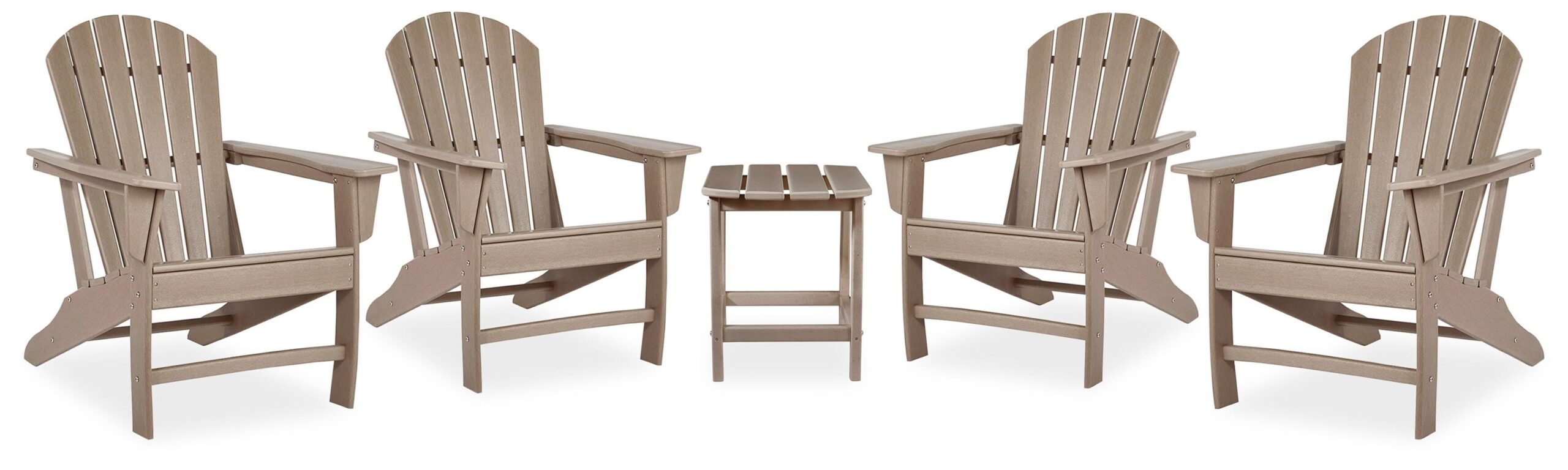 Sundown Treasure 4 Adirondack Chairs and Outdoor End Table