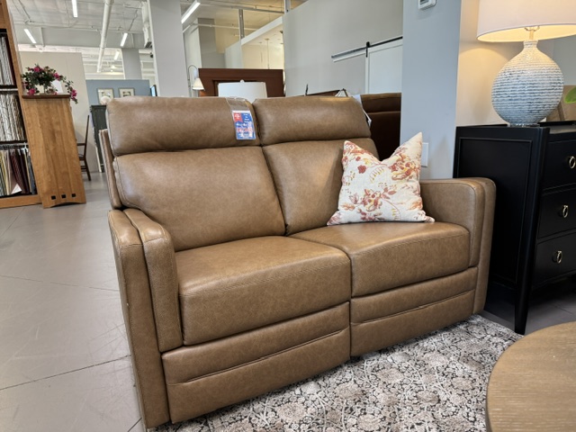 Hooker Twain Power Leather Reclining Loveseat